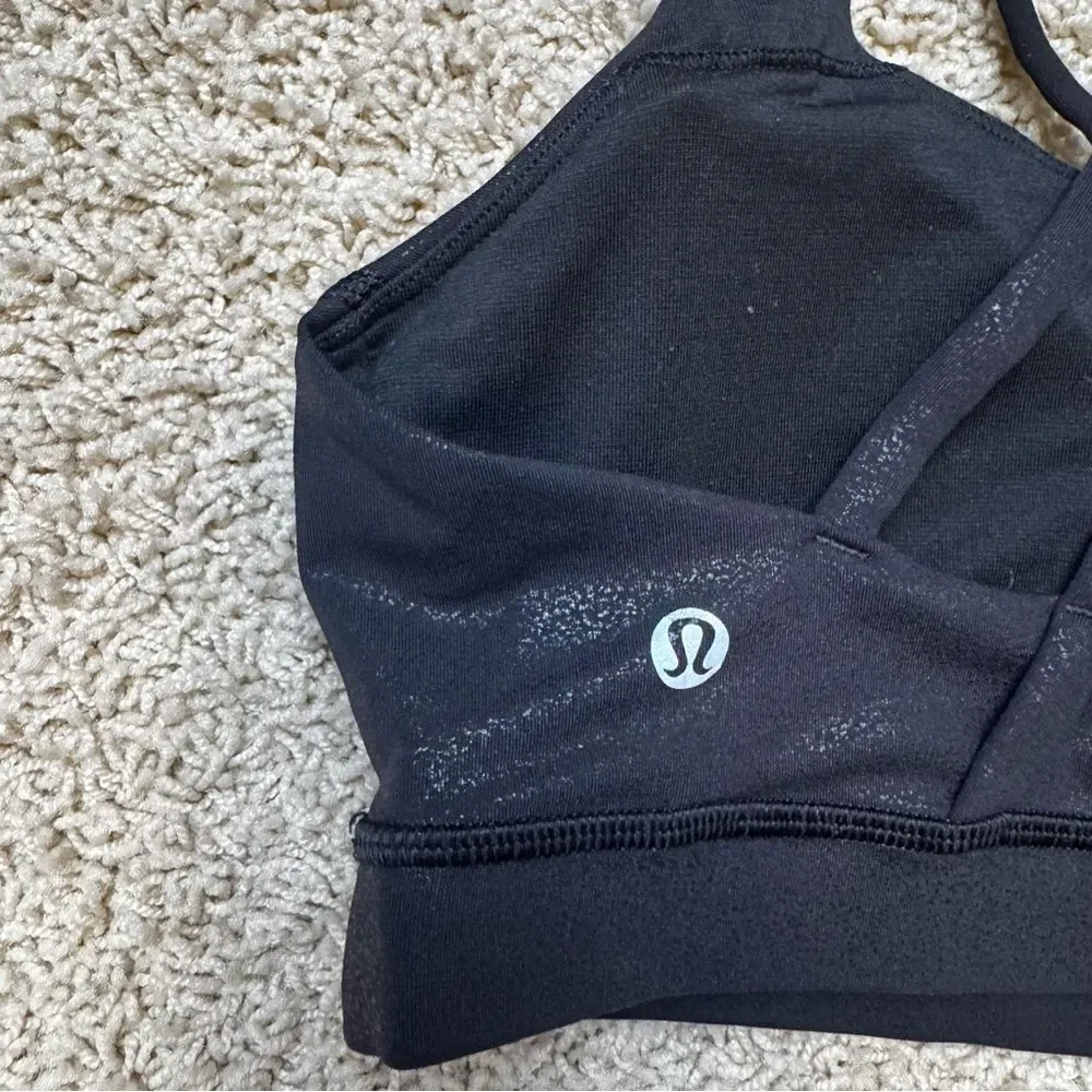 Lululemon free to be sports bra black sparkles size 6 - Picture 3 of 4